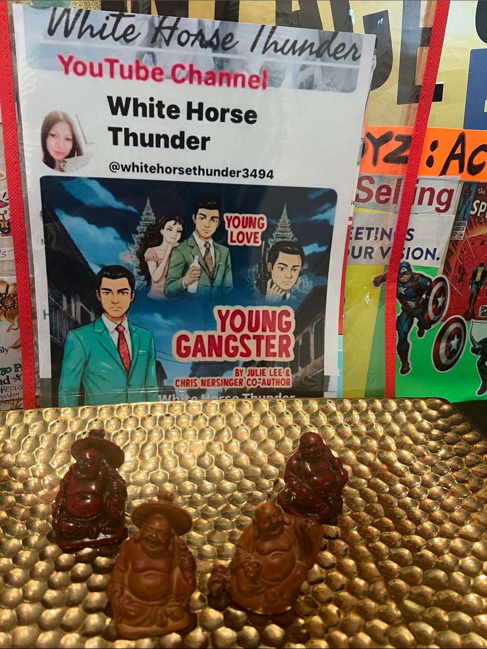 #2917*” 2x2” Tiny Set of 4 Small Red-Brown Buddha Figurines - Home Accents - Picture 7 of 17